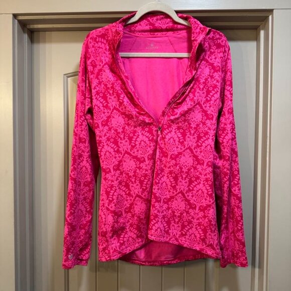 Athleta Half Zip Pull Over | Pink Floral | Medium - Picture 3 of 7